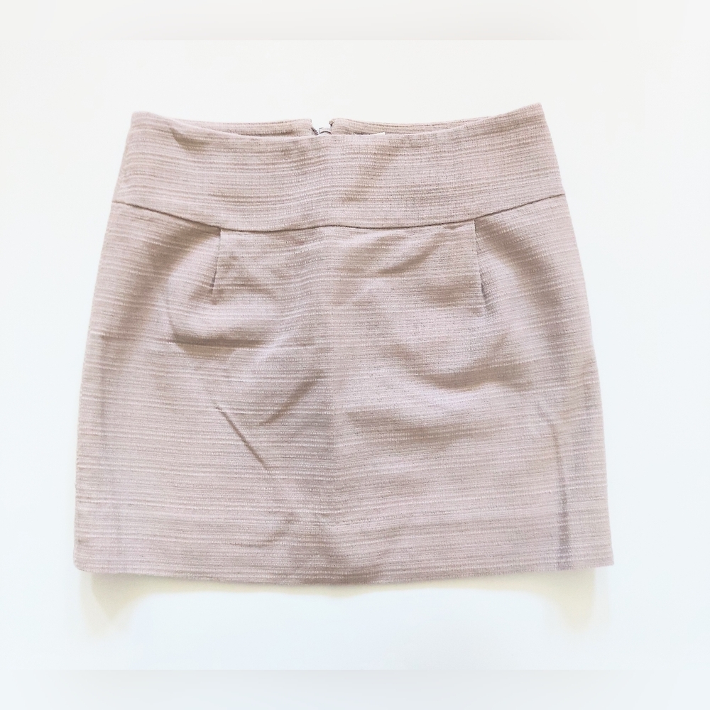J. Crew 100% Cotton Textured Mini Skirt Taupe Size 0